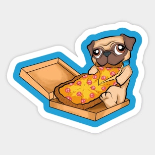 cute pug pizza funny dogs lovers pizza lover Sticker